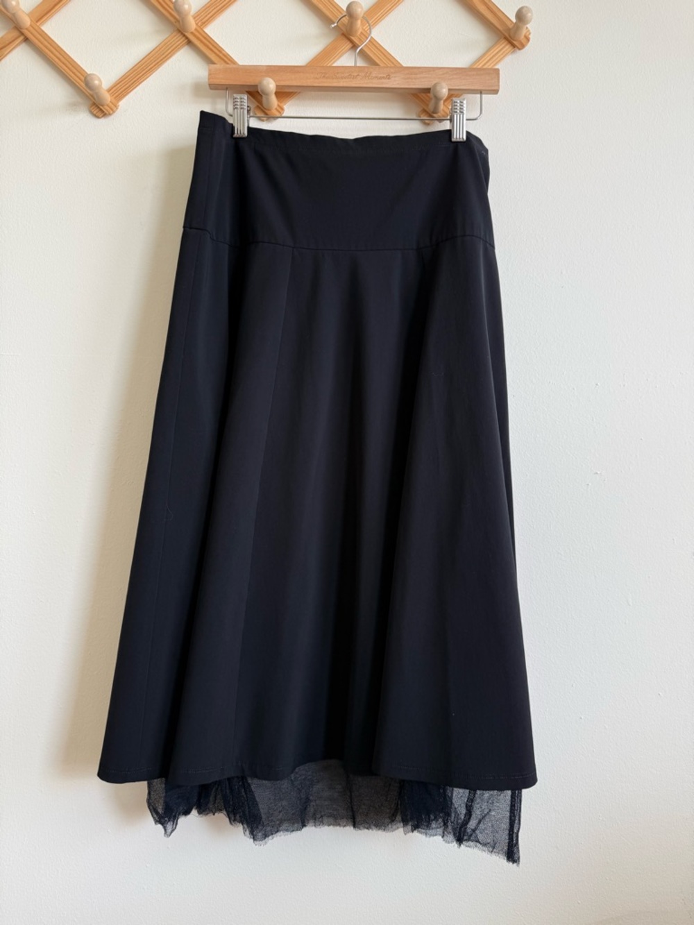 Lilith Paris France Classic Midi Tulle Trim Lace Skirt
